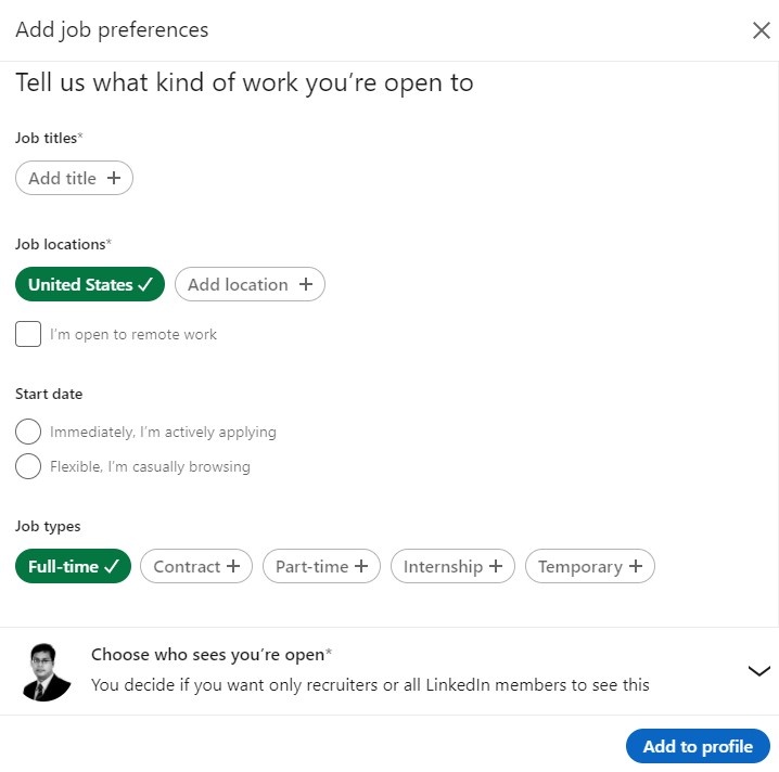 How to Let Job Recruiters Know You're Open to Work in LinkedIn-3
