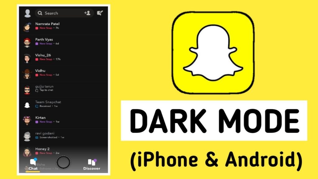 How to turn on dark mode in Snapchat