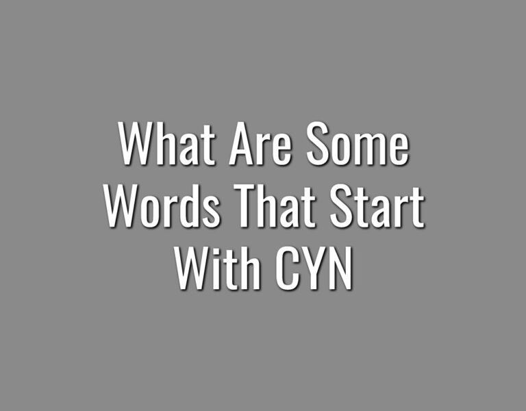What Are Some Words That Start With CYN