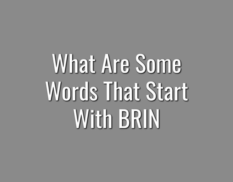 What Are Some Words That Start With Brin